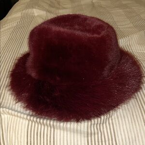 Elegant Burgundy Fur Hat